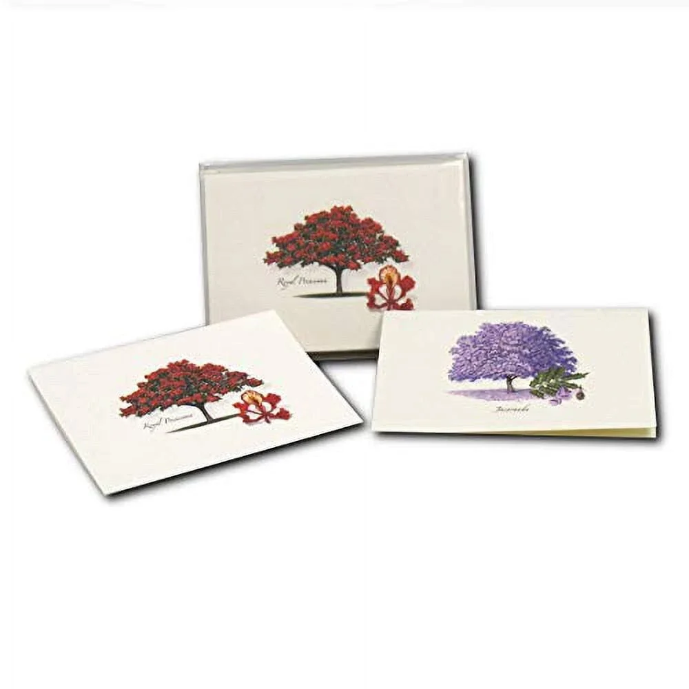 Earth Sky + Water - Jacaranda & Royal Poinciana Assortment Notecard Set - 8 Blan